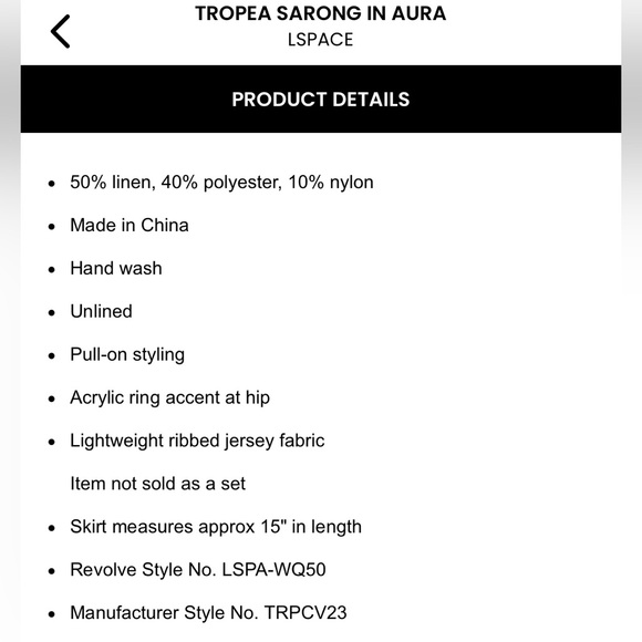 NWT! LSPACE Tropea Sarong in Aura - Size L - Picture 13 of 14